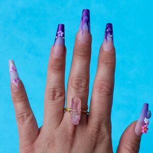 Rose Quartz Crystal Ring | Adjustable Ring | Crystals